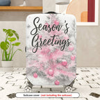 1-Piece Holiday Christmas Pink Tree Festive Greetings Seasonal  Suitcase Luggage Cover, Stretch Protective Sleeve
