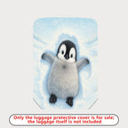 1-Piece Cute Winter Snow Penguin Snowflake Animal  Suitcase Luggage Cover, Stretch Protective Sleeve