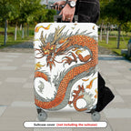 1-Piece Dragon Mythical Oriental  Fiery Artistic  Suitcase Luggage Cover, Stretch Protective Sleeve