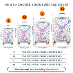 1-Piece Deer Floral Pattern Colorful Magical Holiday Seasonal  Suitcase Luggage Cover, Stretch Protective Sleeve