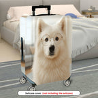 1-Piece Cute Dog Glasses White Living Room Sofa  Suitcase Luggage Cover, Stretch Protective Sleeve