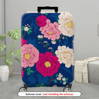 1-Piece Peony Floral Colorful Vibrant Decorative Artistic  Suitcase Luggage Cover, Stretch Protective Sleeve