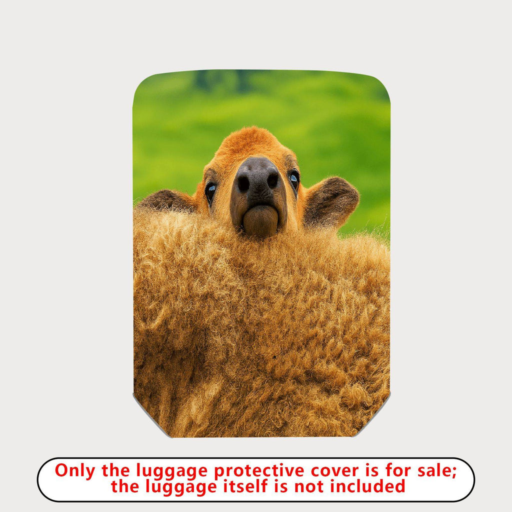 1-Piece Cute Animal Sheep Green Grass Scenic Fun  Suitcase Luggage Cover, Stretch Protective Sleeve