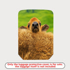 1-Piece Cute Animal Sheep Green Grass Scenic Fun  Suitcase Luggage Cover, Stretch Protective Sleeve