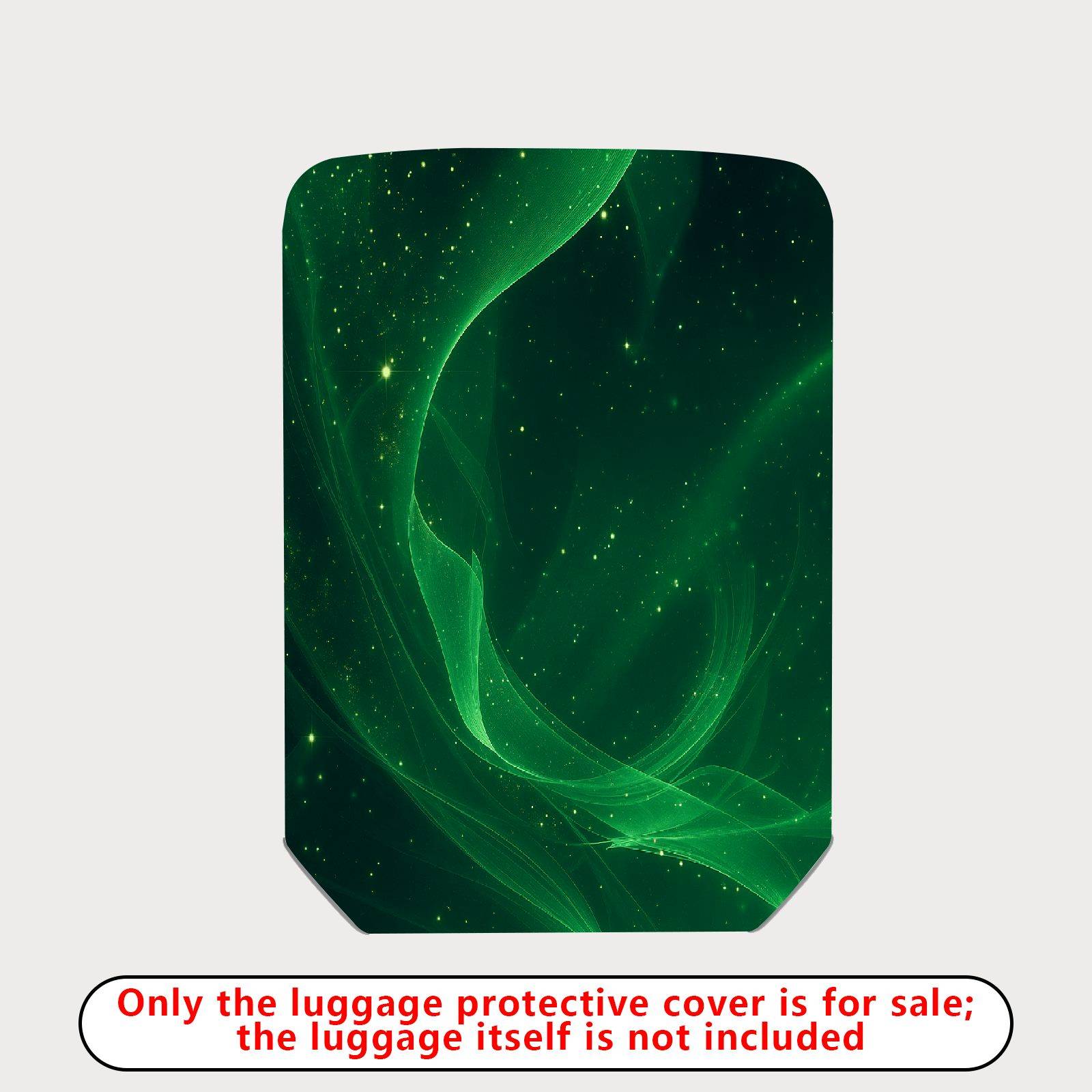 1-Piece Green Aurora Starry Night Cosmic Glow Universe  Suitcase Luggage Cover, Stretch Protective Sleeve