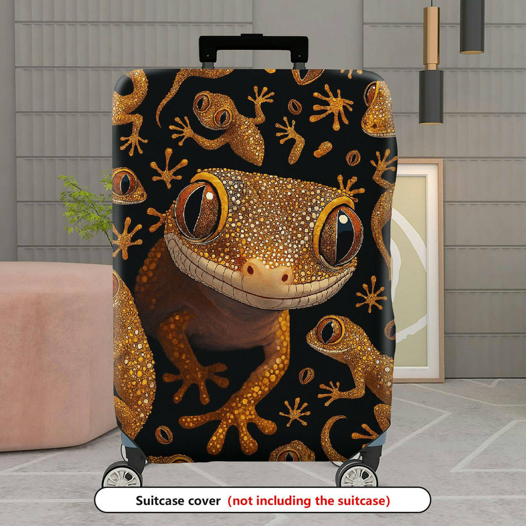 1-Piece Gecko Reptile Animal  Cute Fun  Suitcase Luggage Cover, Stretch Protective Sleeve
