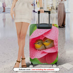 1-Piece Cute Floral Bird Nature Water Drop  Suitcase Luggage Cover, Stretch Protective Sleeve