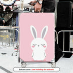 1-Piece Pink Cute Bunny  Animal Travel  Suitcase Luggage Cover, Stretch Protective Sleeve