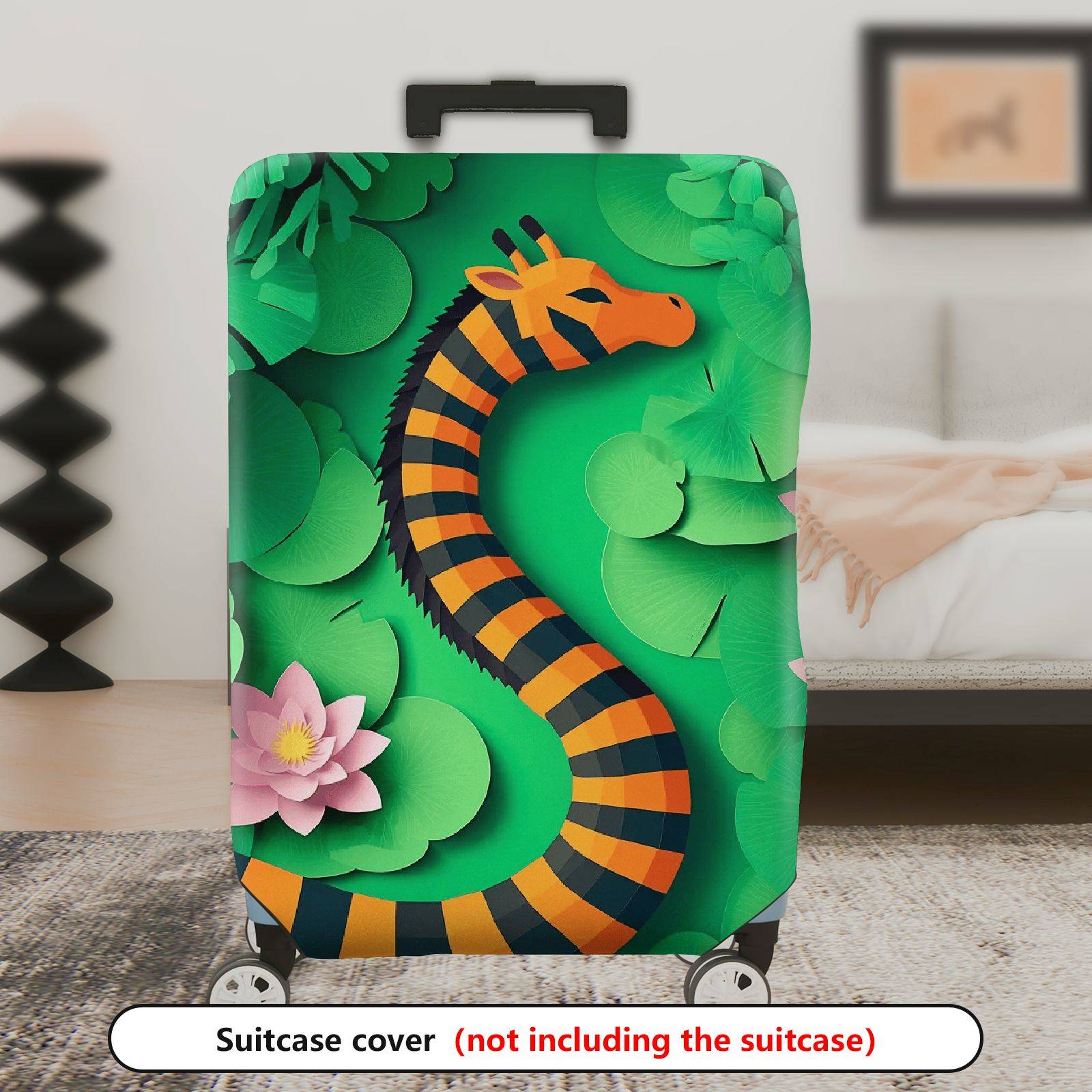 1-Piece Animal Floral Jungle Nature Leaf Frog  Suitcase Luggage Cover, Stretch Protective Sleeve