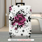 1-Piece Rose Floral Star Pattern Decorative  Suitcase Luggage Cover, Stretch Protective Sleeve