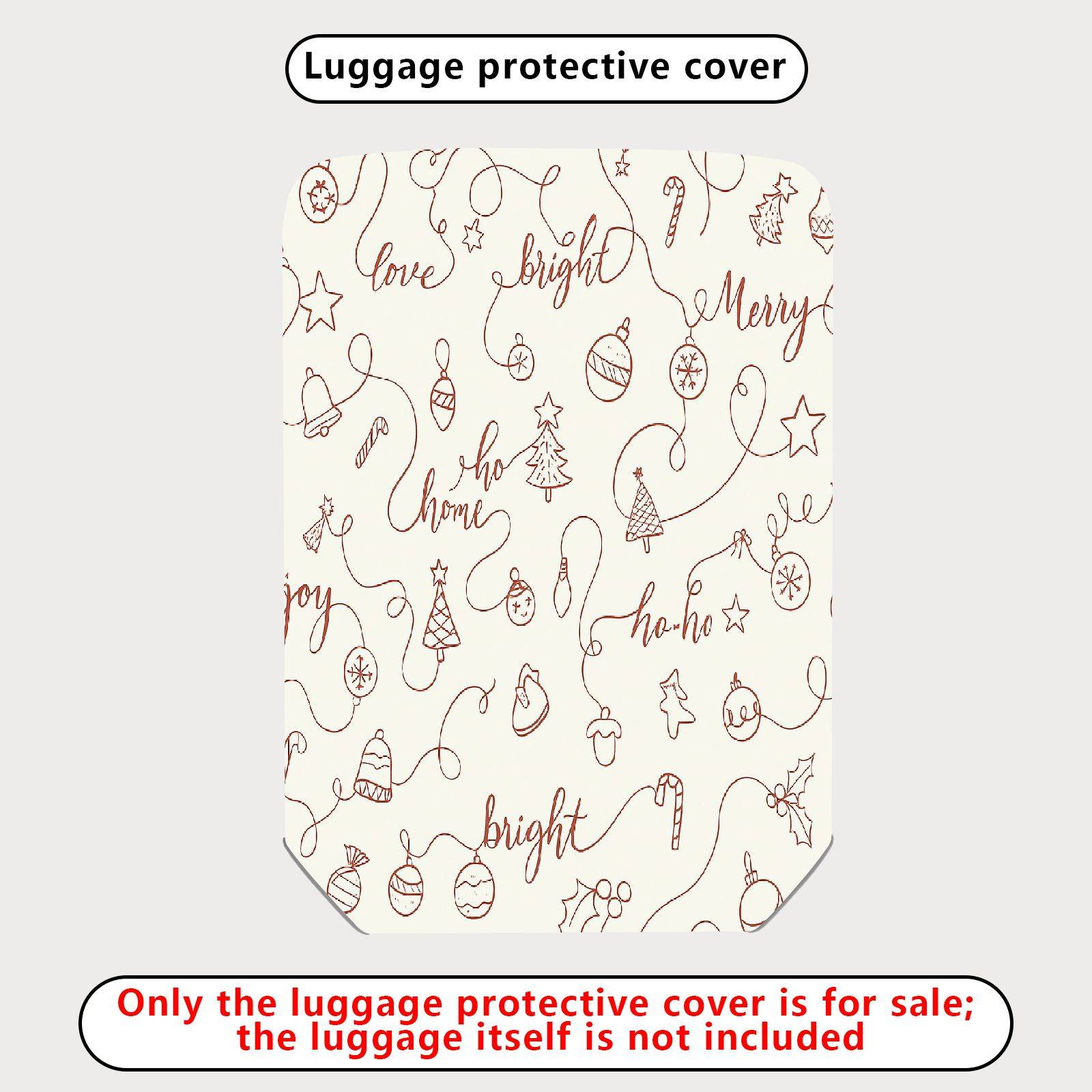 1-Piece Christmas Holiday Festive Merry Joy Pattern  Suitcase Luggage Cover, Stretch Protective Sleeve