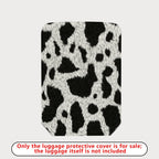 1-Piece Animal Print Black White Furry Cow Abstract  Suitcase Luggage Cover, Stretch Protective Sleeve