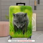 1-Piece Cute Adorable Green Grass Fox Animal Nature  Suitcase Luggage Cover, Stretch Protective Sleeve