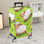 1-Piece Adorable  Sheep Green Pasture Farm Animal Travel  Suitcase Luggage Cover, Stretch Protective Sleeve