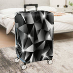 1-Piece Geometric Abstract Black Silver Modern Stylish Elegant  Suitcase Luggage Cover, Stretch Protective Sleeve