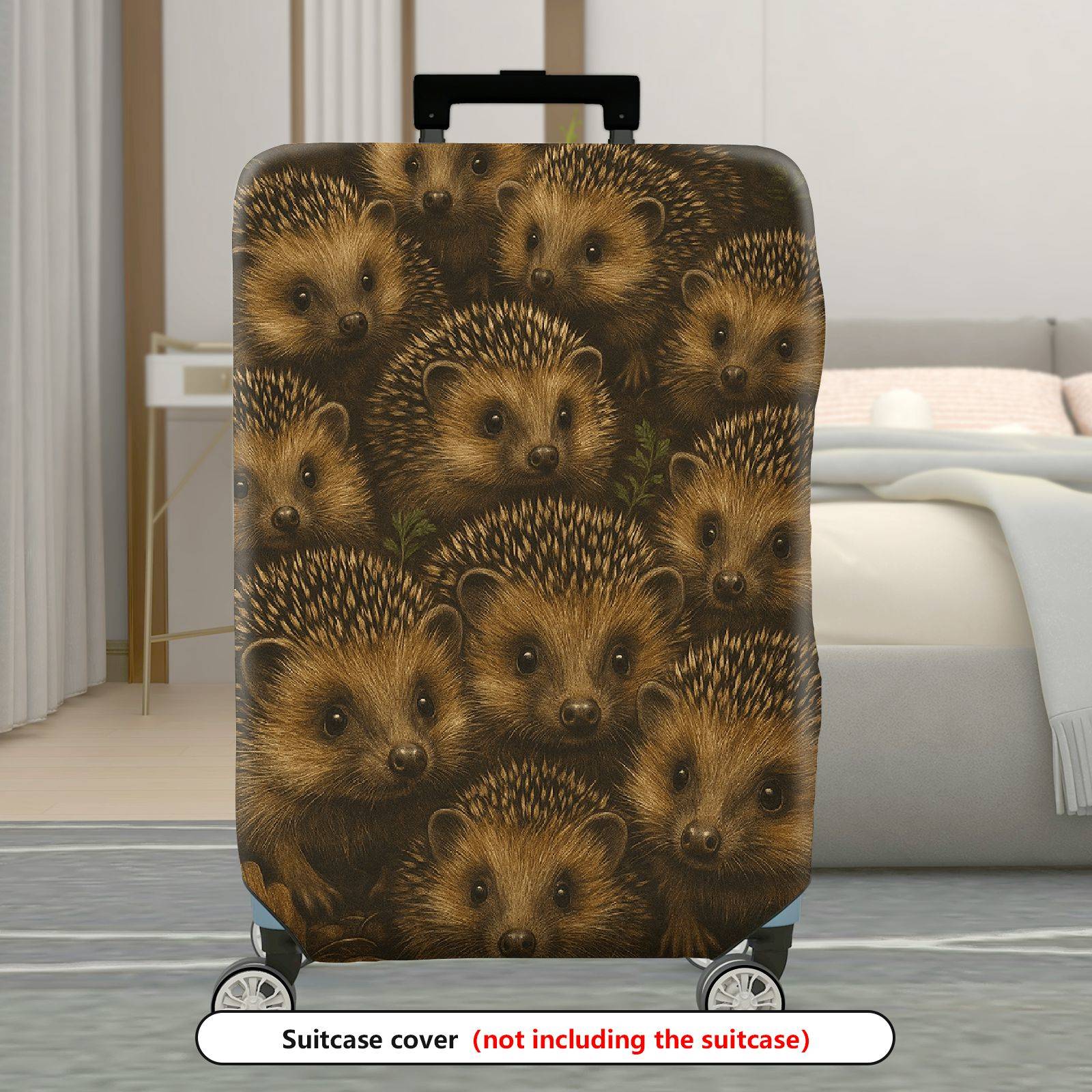1-Piece Hedgehog Nature Animals Forest Wildlife Cute  Suitcase Luggage Cover, Stretch Protective Sleeve
