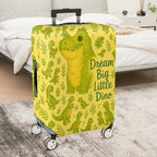 1-Piece Animal Dinosaur Green Dream Big Little Dino  Suitcase Luggage Cover, Stretch Protective Sleeve