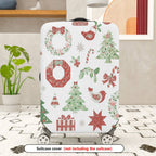 1-Piece Christmas Holiday Ornament Tree Gift Wreath Snowflake  Suitcase Luggage Cover, Stretch Protective Sleeve