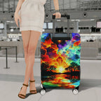 1-Piece Sunset Rainbow Cloud Tree Landscape Sky  Suitcase Luggage Cover, Stretch Protective Sleeve