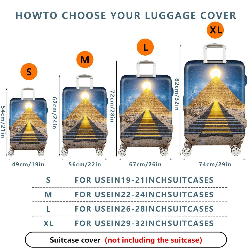 1-Piece Pyramid Stargate Cosmic Egypt Ancient Mysterious  Suitcase Luggage Cover, Stretch Protective Sleeve