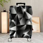 1-Piece Geometric Abstract Black Silver Modern Stylish Elegant  Suitcase Luggage Cover, Stretch Protective Sleeve