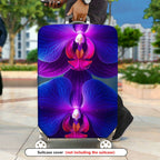 1-Piece Orchid Blue Purple Floral Nature Exotic  Suitcase Luggage Cover, Stretch Protective Sleeve