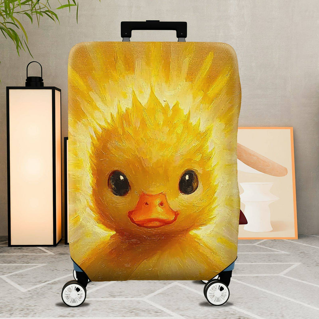 1-Piece Cute Yellow Duckling Art Colorful  Animal Fun  Suitcase Luggage Cover, Stretch Protective Sleeve