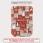 1-Piece Christmas Holiday Winter Snowflake Tree Reindeer  Suitcase Luggage Cover, Stretch Protective Sleeve
