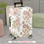 1-Piece Elegant Floral Vintage Art Holiday Botanical  Suitcase Luggage Cover, Stretch Protective Sleeve