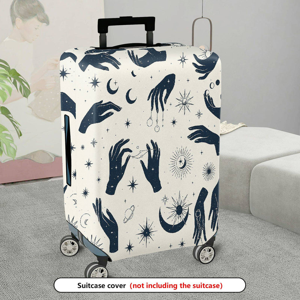 1-Piece Celestial Cosmic Mystic Astrology Moon Stars  Suitcase Luggage Cover, Stretch Protective Sleeve