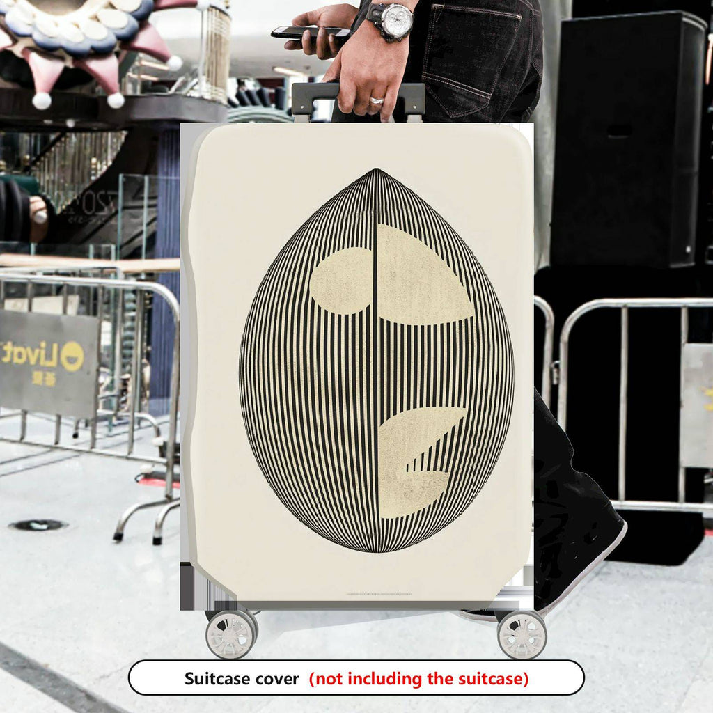 1-Piece Geometric Abstract Black White Minimalist Art Chic Modern  Suitcase Luggage Cover, Stretch Protective Sleeve