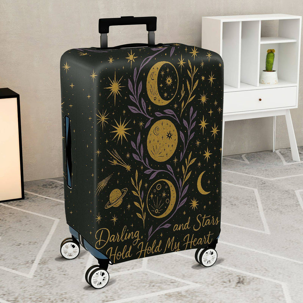 1-Piece Galaxy Moon Star Planet Cosmic Romantic Darling  Suitcase Luggage Cover, Stretch Protective Sleeve
