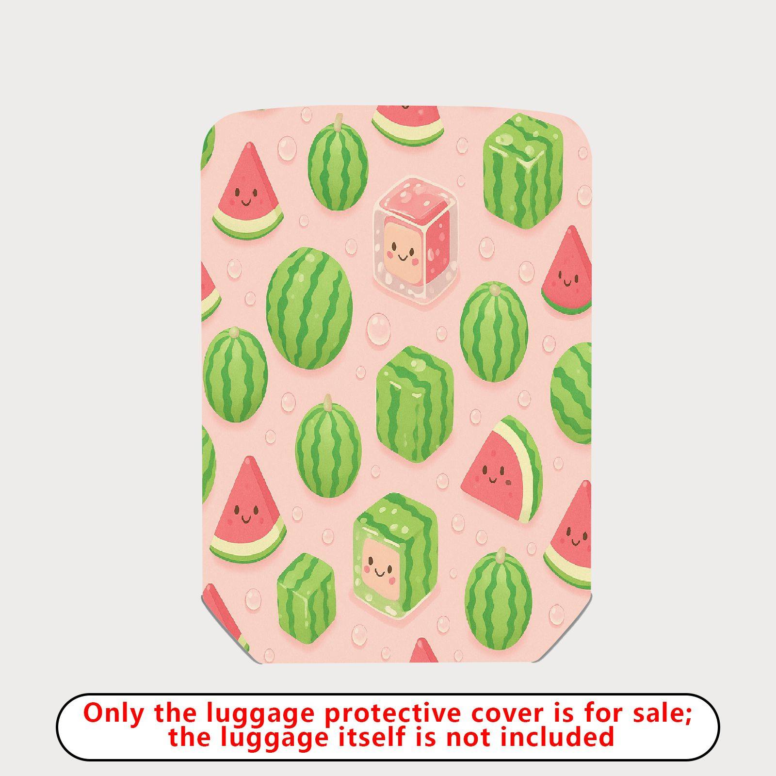 1-Piece Cute Watermelon Pink Fun Cheerful Playful  Suitcase Luggage Cover, Stretch Protective Sleeve