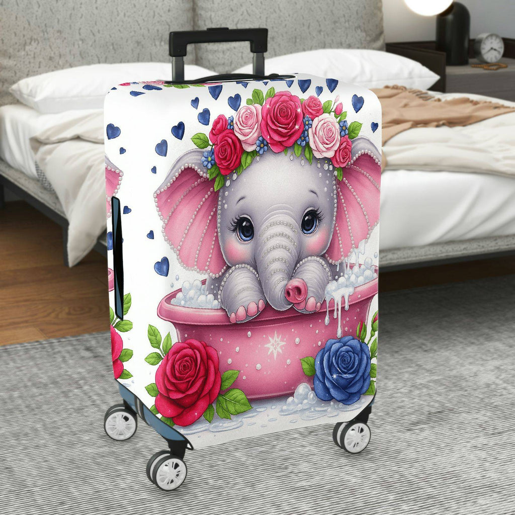 1-Piece Romantic Floral Pearl Heart Love  Suitcase Luggage Cover, Stretch Protective Sleeve
