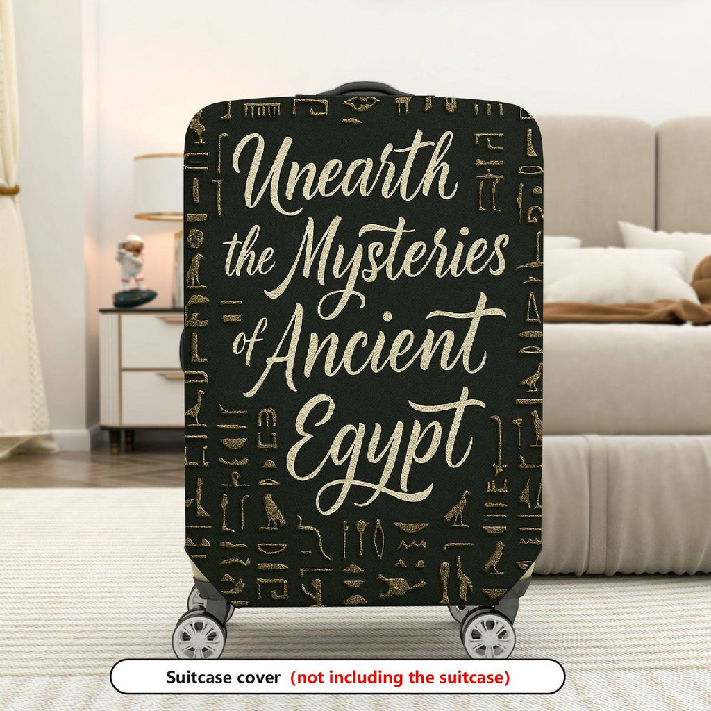 1-Piece Ancient Egypt Mysteries Hieroglyphics Travel Stylish Art  Suitcase Luggage Cover, Stretch Protective Sleeve