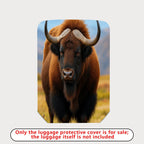 1-Piece Animal Nature Brown Horned Wildlife Unique  Suitcase Luggage Cover, Stretch Protective Sleeve