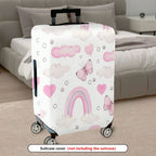 1-Piece Pink Clouds Hearts Butterflies Rainbow Cute  Suitcase Luggage Cover, Stretch Protective Sleeve