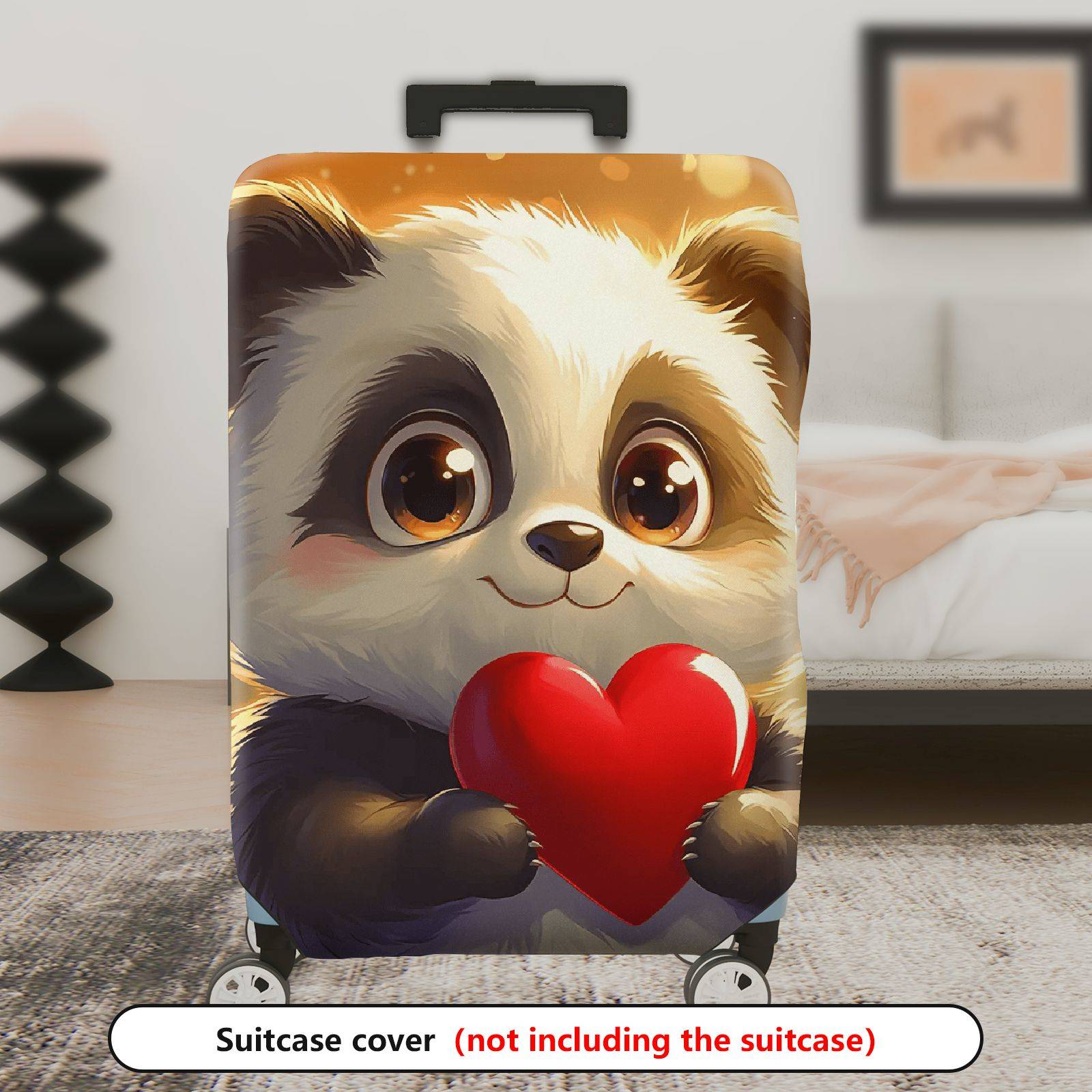 1-Piece Cute Adorable Panda Heart Love  Suitcase Luggage Cover, Stretch Protective Sleeve
