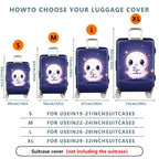 1-Piece Cute Ghost  Purple Starry Night Fantasy  Suitcase Luggage Cover, Stretch Protective Sleeve
