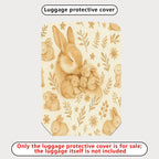 1-Piece Rabbit Floral Cute Adorable Animal Spring  Suitcase Luggage Cover, Stretch Protective Sleeve