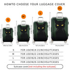 1-Piece Black Cat Pattern Mysterious Minimalist Artistic Luggage  Suitcase Luggage Cover, Stretch Protective Sleeve