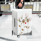 1-Piece Reindeer Leaf Berry Antler Holiday  Suitcase Luggage Cover, Stretch Protective Sleeve