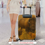 1-Piece Animal Nature Wildlife Buffalo Calf Prairie  Suitcase Luggage Cover, Stretch Protective Sleeve