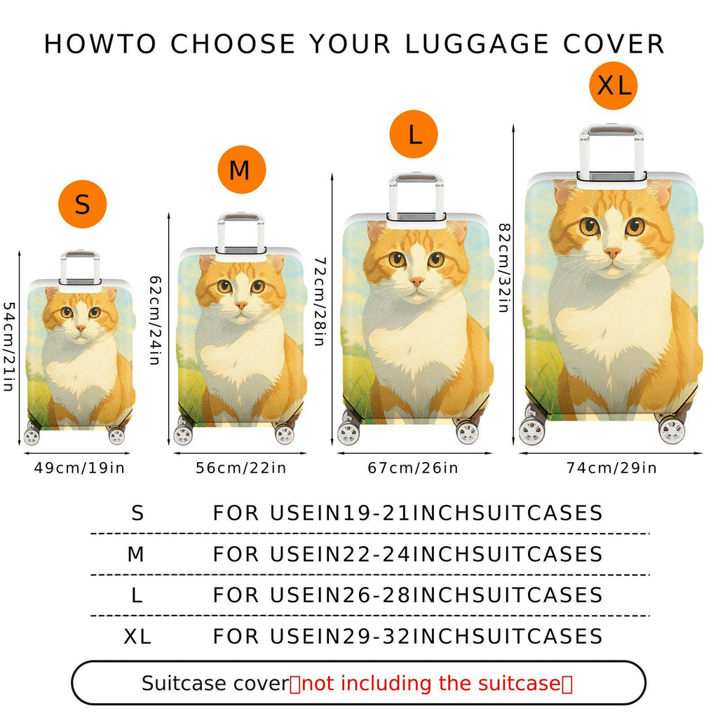 1-Piece Cute Animal  Artistic Pastoral Summer  Suitcase Luggage Cover, Stretch Protective Sleeve