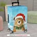 1-Piece Christmas Bear Snow Holiday Festive  Suitcase Luggage Cover, Stretch Protective Sleeve