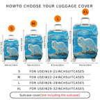 1-Piece Arctic Animals Ocean Landscape Wildlife Icebergs Winter  Suitcase Luggage Cover, Stretch Protective Sleeve