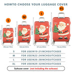 1-Piece Santa Claus Christmas Tree Red Holiday Festive  Suitcase Luggage Cover, Stretch Protective Sleeve