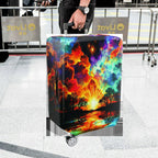 1-Piece Sunset Rainbow Cloud Tree Landscape Sky  Suitcase Luggage Cover, Stretch Protective Sleeve