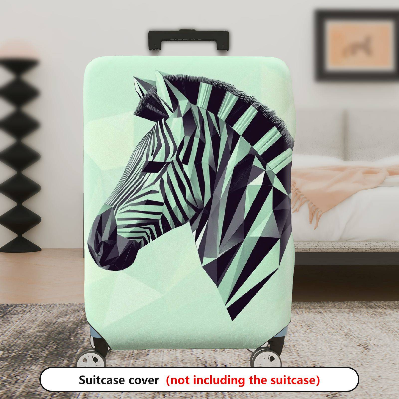 1-Piece Geometric Zebra Animal Pattern  Suitcase Luggage Cover, Stretch Protective Sleeve
