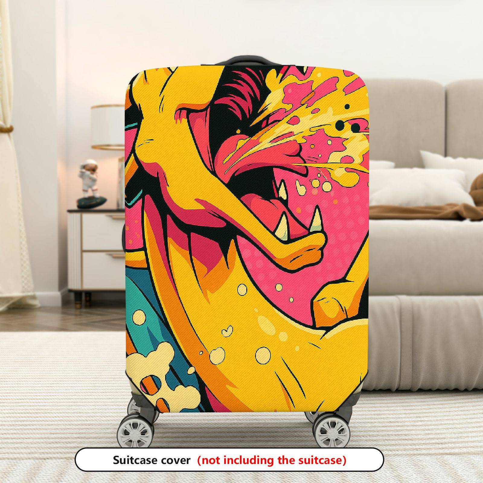 1-Piece Abstract Colorful Artistic Vibrant Dynamic Energetic  Suitcase Luggage Cover, Stretch Protective Sleeve